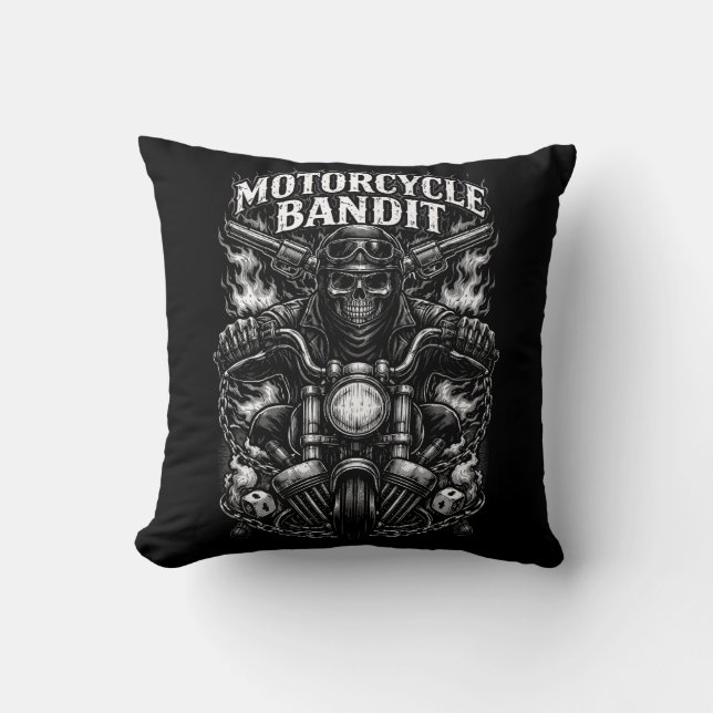 Ride of the Iron Bandit Throw Pillow (Front)