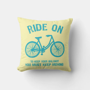 Ride On Bicycle Throw Pillow