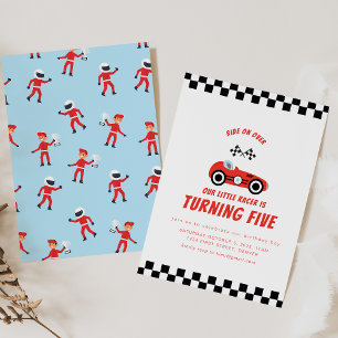 Ride on Over Car Racing Theme Birthday Invite