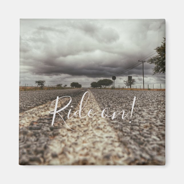 Ride On Road Clouds Storm Magnet (Front)