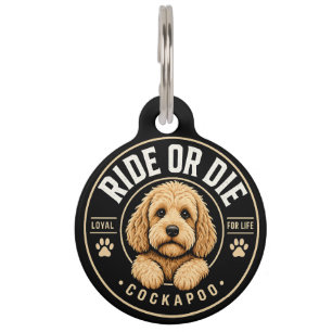 Ride or Die Cockapoo Pet Tag