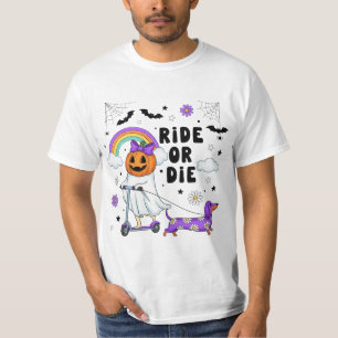 Ride or Die – Cute Halloween Pumpkin Ghost T-Shirt