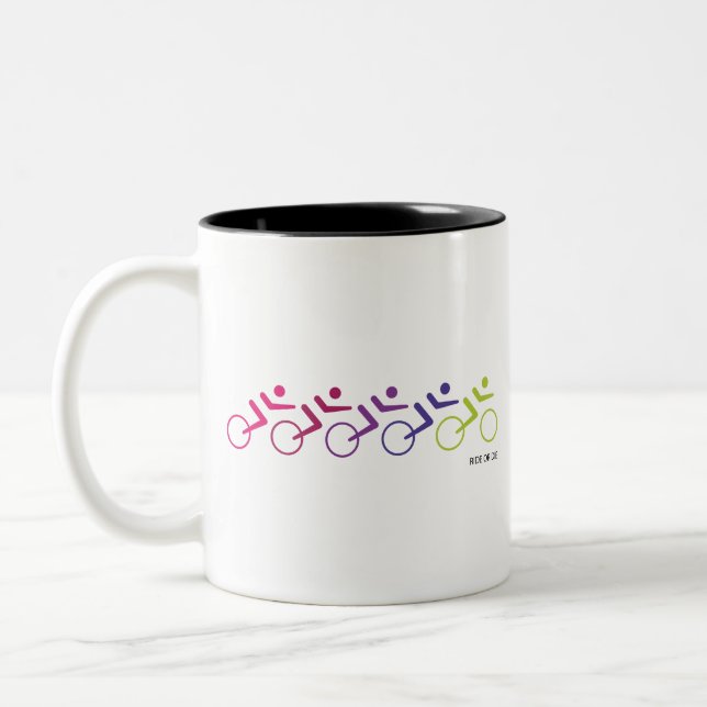 RIDE OR DIE for group of cyclers Two-Tone Coffee Mug (Left)