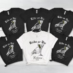 Ride Or Die Til Death Do We Party Bachelorette Tri-Blend Shirt<br><div class="desc">Get ready to party with a gothic twist in our "Ride Or Die Til Death Do We Party" Bachelorette Tri-Blend Shirt. Perfect for a Halloween-themed bachelorette bash or a gothic wedding celebration, this shirt features a bold "Ride Or Die" design that adds a touch of edgy humour and style. Customizable...</div>