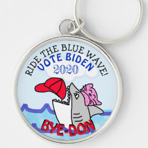Ride the Blue Wave, Vote Biden 2020 Election Bye Keychain
