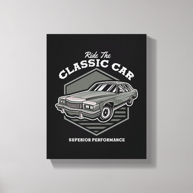 Ride The Classic Car Performance Design Canvas Print (Front)