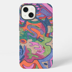 Ride the Groovy Rainbow, abstract iPhone 13 Case