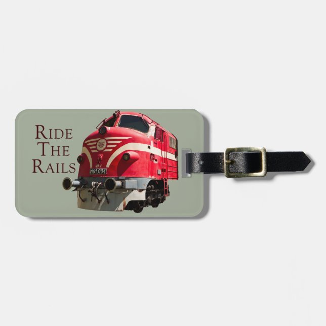 Ride the Rails Luggage Tag (Front Horizontal)