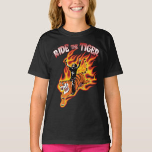 Ride The Tiger Vintage Heavy Metal Illustration T-Shirt