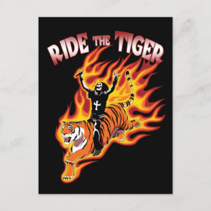 Ride The Tiger Vintage Heavy Metal Postcard