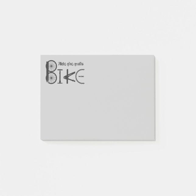 Ride the Trails Bike Graffiti Quote Post-it Notes (Front)