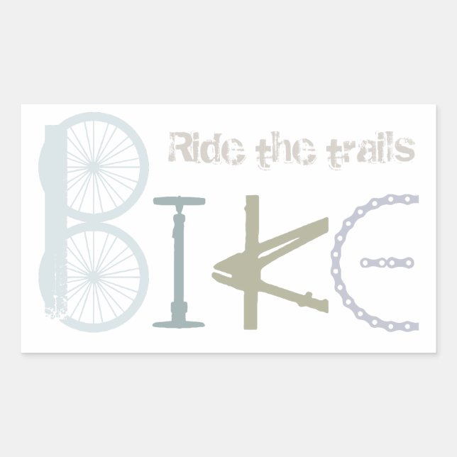 Ride the Trails Bike Graffiti Sport Quote Sticker (Front)