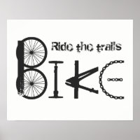 "Ride the Trails" Bike Word from Parts