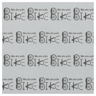 Ride the Trails Quote Bike Word of Bike Parts Fabric