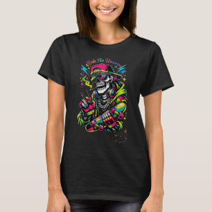 Ride The Universe Skater Skeleton Woman Organic Te T-Shirt
