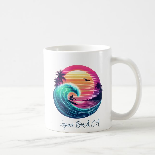 Ride the Wave at Sunset Coffee Mug (Right)
