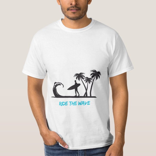Ride the Wave Surf Design T-Shirt (Front)