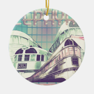 Ride The Zephyr Vintage Nostalgia 1949 Ceramic Ornament