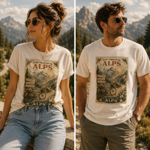 Ride Through The Alps Vintage Bicycle Travel Tri-Blend Shirt