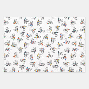 Ride to Win bicycling wrapping paper