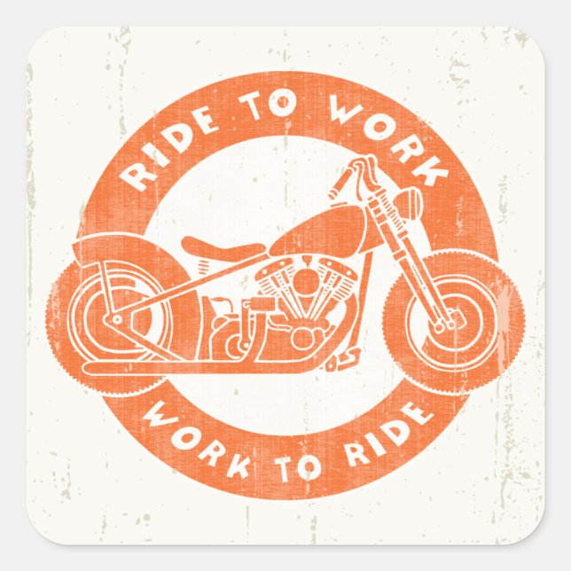 Ride to Work Square Sticker (Front)