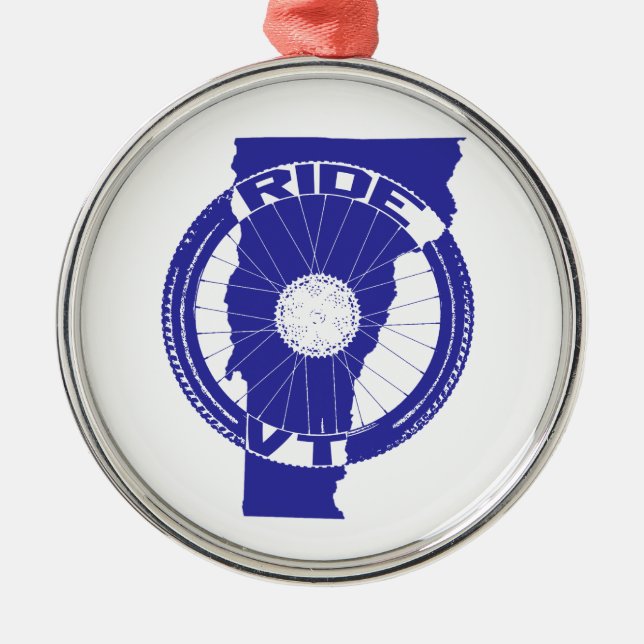 Ride Vermont Metal Ornament (Front)