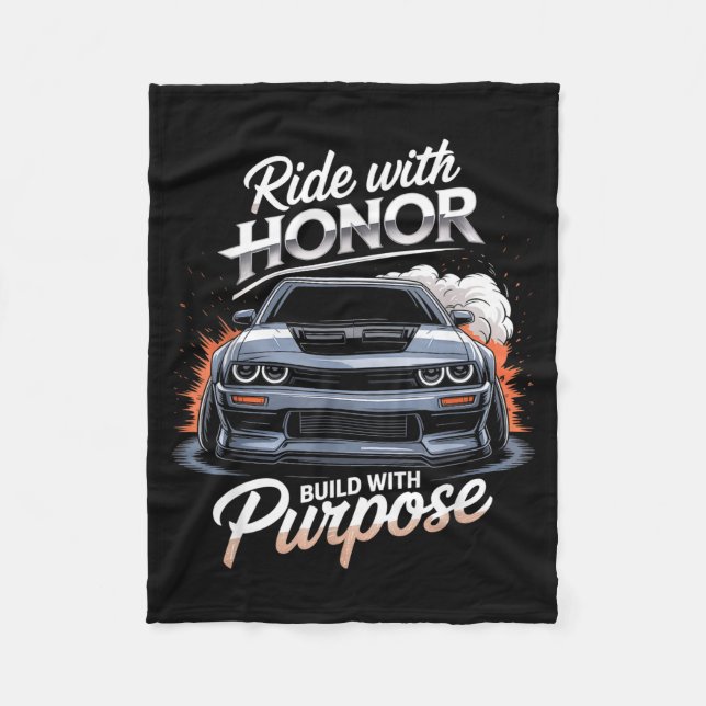Ride With Honor Car Lover  Fleece Blanket (Front)