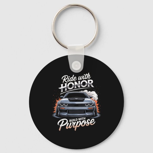 Ride With Honor Car Lover  Keychain (Front)