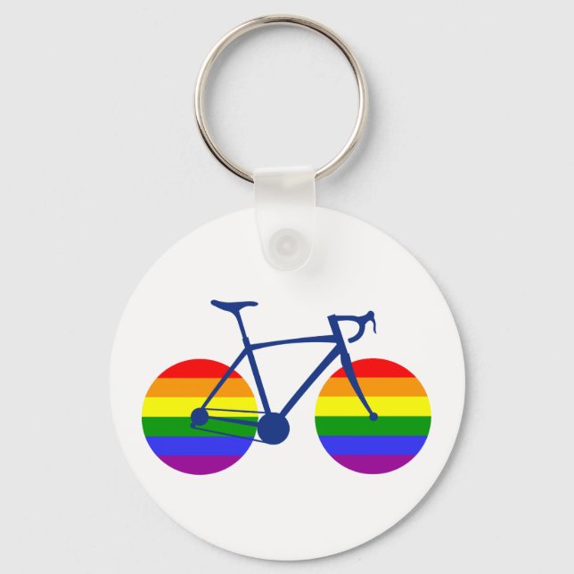 Ride With Pride Bike Keychain (Back)
