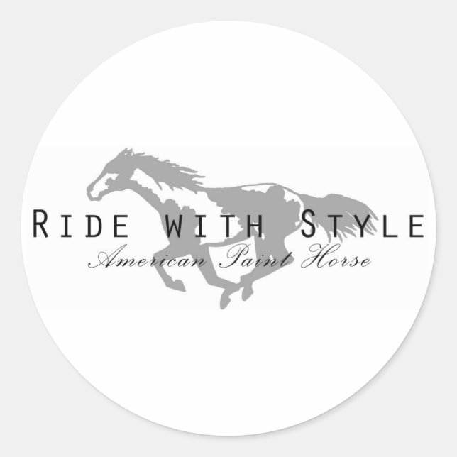 Ride with Style Classic Round Sticker (Front)