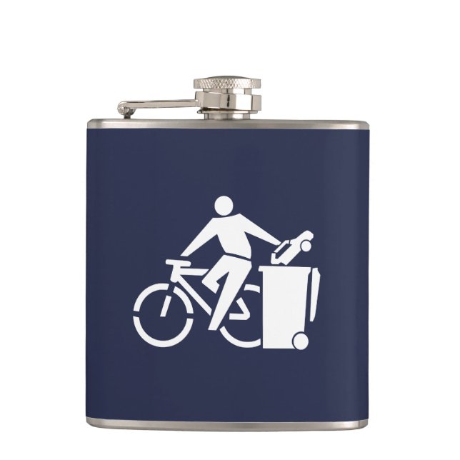 Ride Your Bike, Trash Your Car Hip Flask (Front)