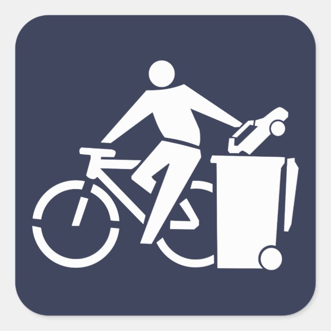 Ride Your Bike, Trash Your Car Square Sticker (Front)