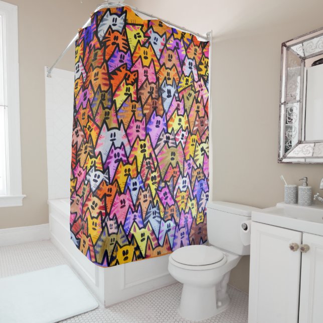 Rideau de douche - 024 - Chats (En situation)