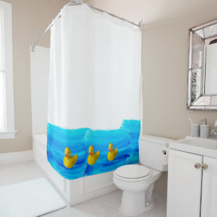 Rideau de douche à canard jaune