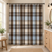 Rideau de douche à carreaux classique