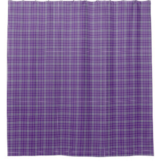 Rideau de douche à carreaux tartan gris violet