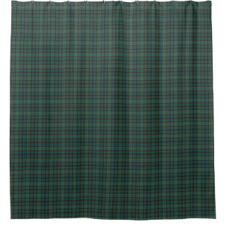 Rideau de douche à carreaux tartan vert bleu Bourg