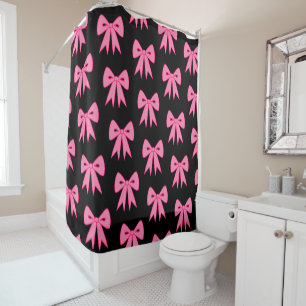 Rideau de douche à ciel noir rose