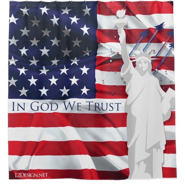 Rideau de douche à drapeau américain (Devant)