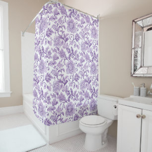 Rideau de douche à fleurs violet Paisley