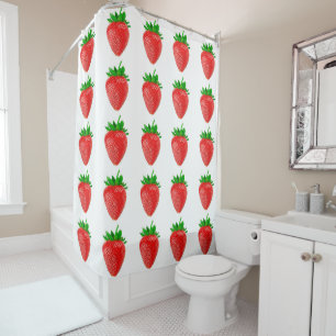 Rideau de douche à fraises