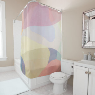 Rideau de douche à l'aquarelle Abstrait Pastel