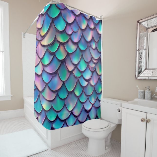 Rideau de douche à lunettes de sirène (En situation)