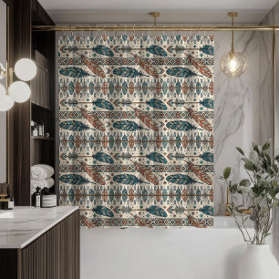 Rideau de douche à motif de flèche Vibes Native Bo