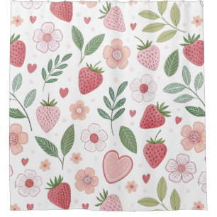 Rideau de douche à motif de fraise mignon