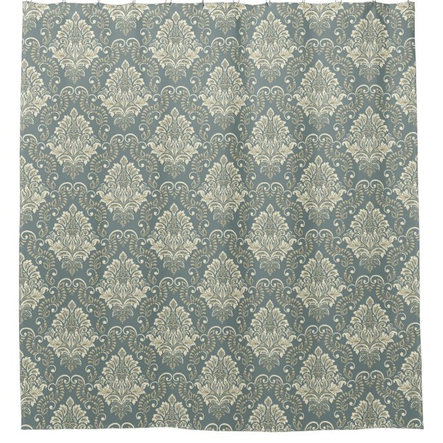 Rideau de douche à motif floral/damas (Devant)
