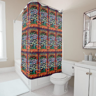 Rideau de douche à motif graphique géométrique ten