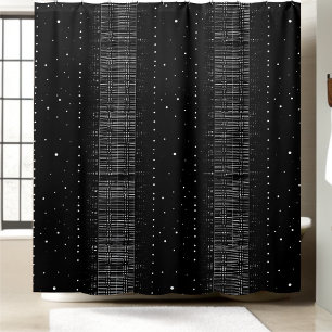 Rideau de douche à particules minuscules noir et b