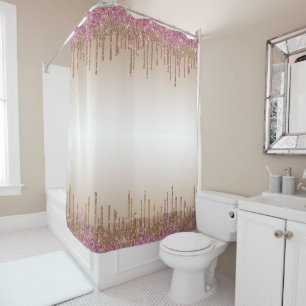 rideau de douche à parties scintillant violet et o