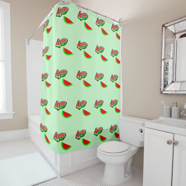 Rideau de douche à pastèque (En situation)